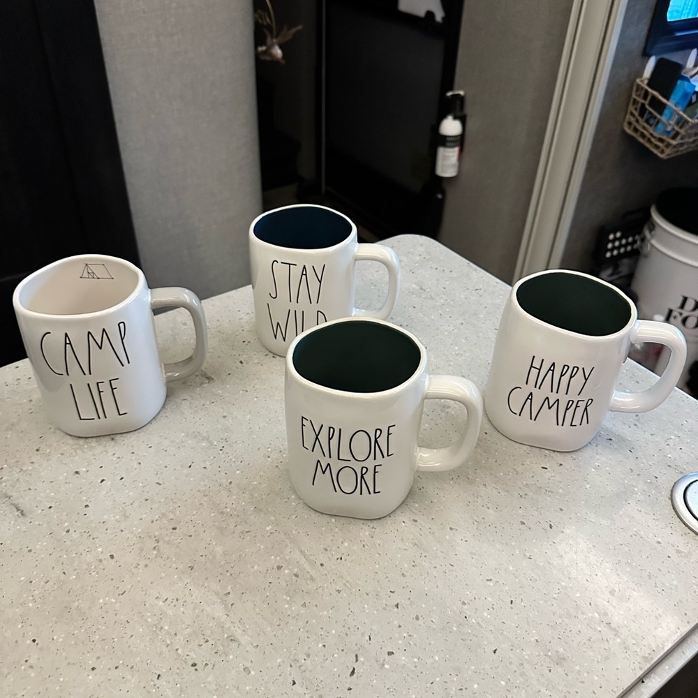Rae Dunn camp theme mugs